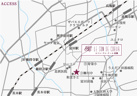 ルソン・ドゥ・クール高槻の地図